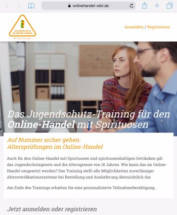 Screenshot des Web Based Trainings onlinehandel-wbt.de